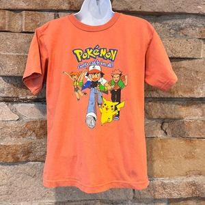 Vintage Nintendo Pokemon Gotta Catch Em All Orange T-Shirt Youth Large (14-16)